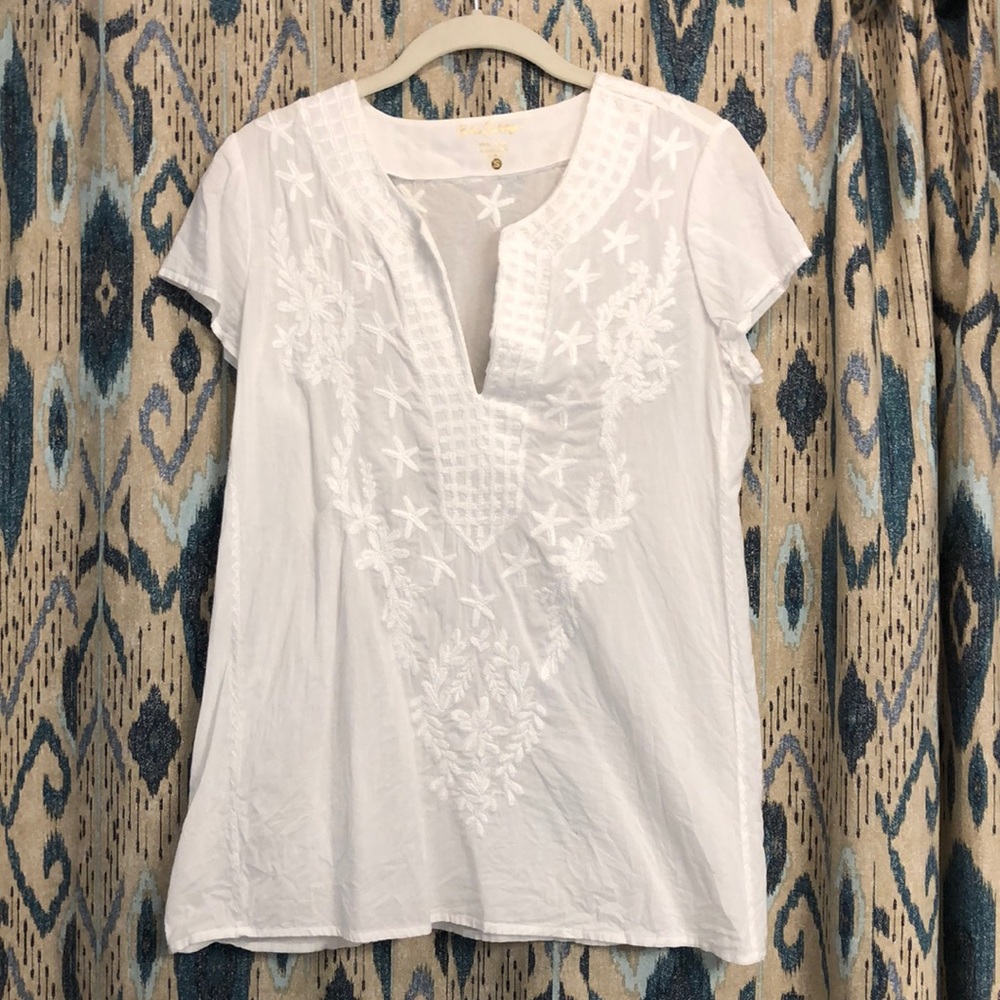 Embroidered tunic top